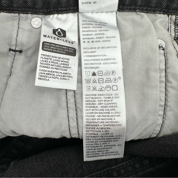 Levi’s 501 Jean Shorts Women W29 Black CutOff High Waist Button Fly Cotton Denim - Picture 4 of 9